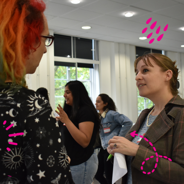 Students talking to each other